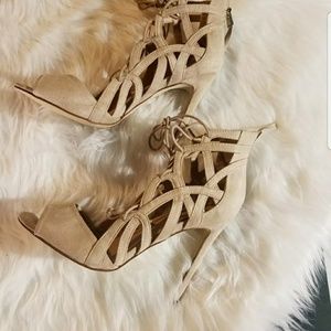 Sassy Open Toe lace-up heels